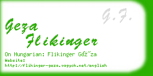 geza flikinger business card